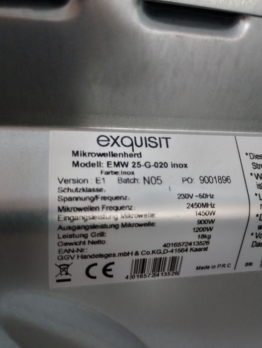 Microondas de encastrar NoVo. 25 litros