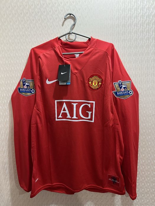 Футбольна футболка manchester united манчестер юнайтед nike домашній лонгслів 2007/08  роналдо cristiano ronaldo #7 | довгий рукав | розмір L | нова
