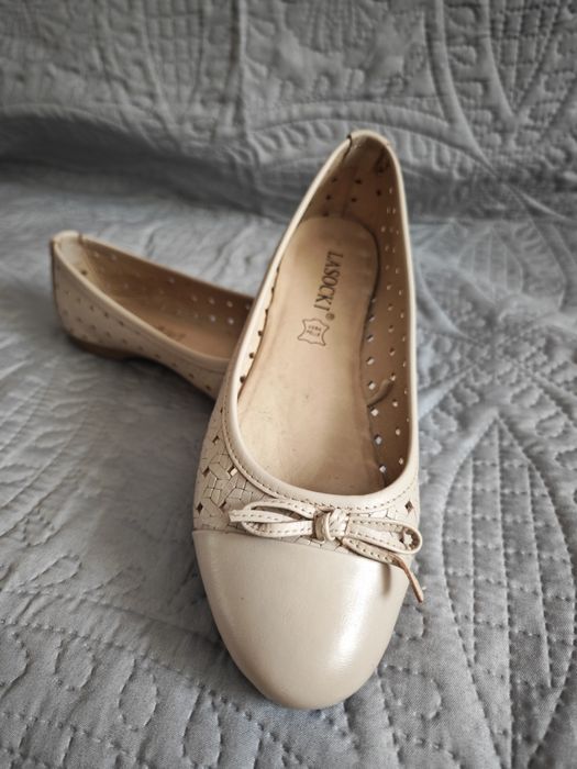 Baleriny buty Lasocki 36 skóra beż nude