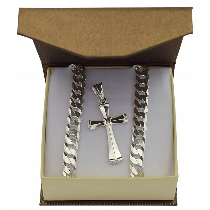 Łańcuszek Srebrny Z Krzyżyk 7,50 MM. + GRAWER -50%