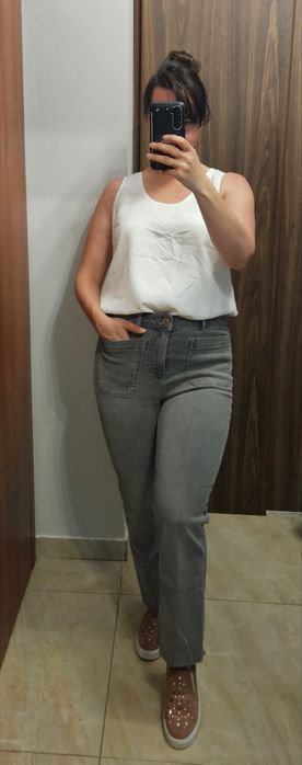 Szare spodnie jeans Zara