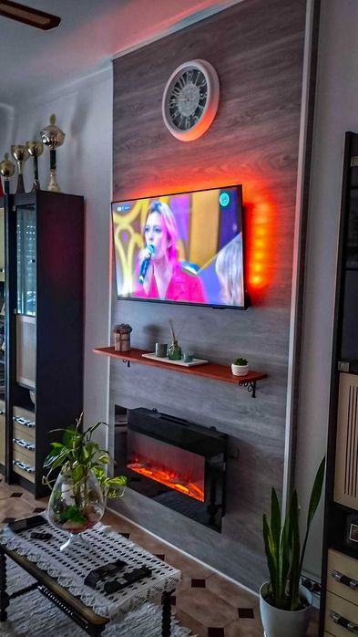 Lareira elétrica de parede ou chão simulação de fogueira