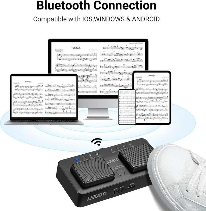 Lekato bezprzewodowy przewracania stron, Bluetooth, z kompaktową