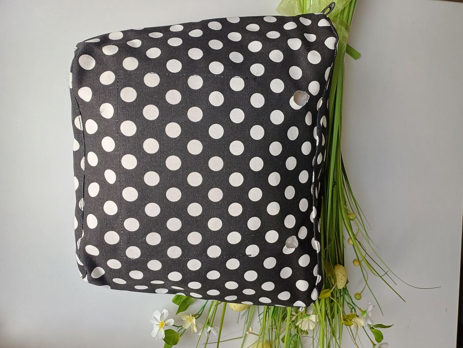 Czarny organizer w białe kropki do torebki O Bag Standard