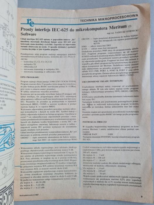 Radioelektronik - Czasopismo z 1987 roku