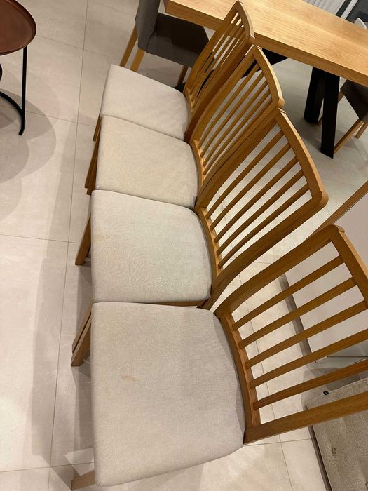 Mesa de Jantar em Carvalho Natural e 6 cadeiras