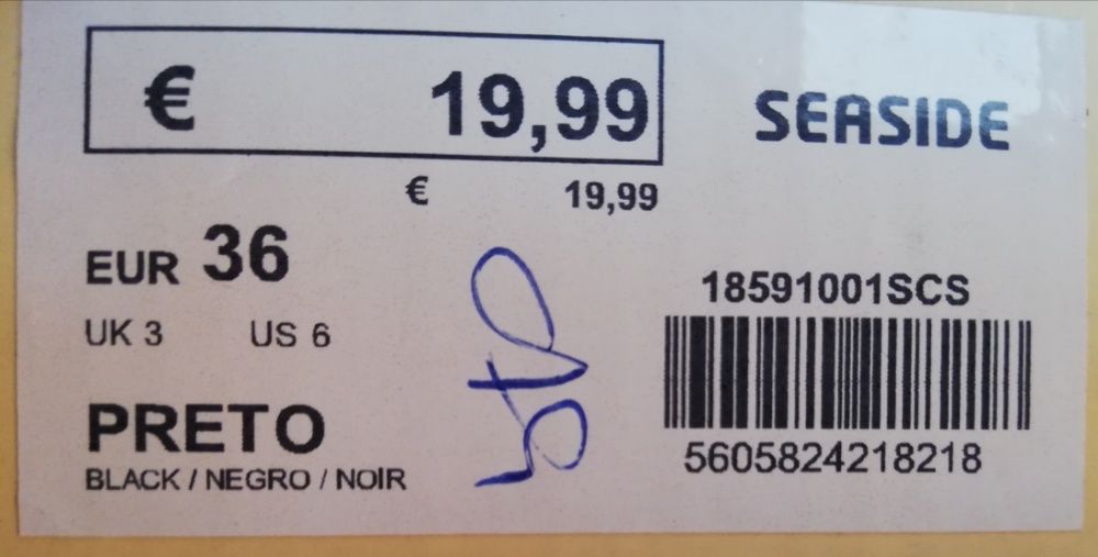 Sapatos o pretos, T36