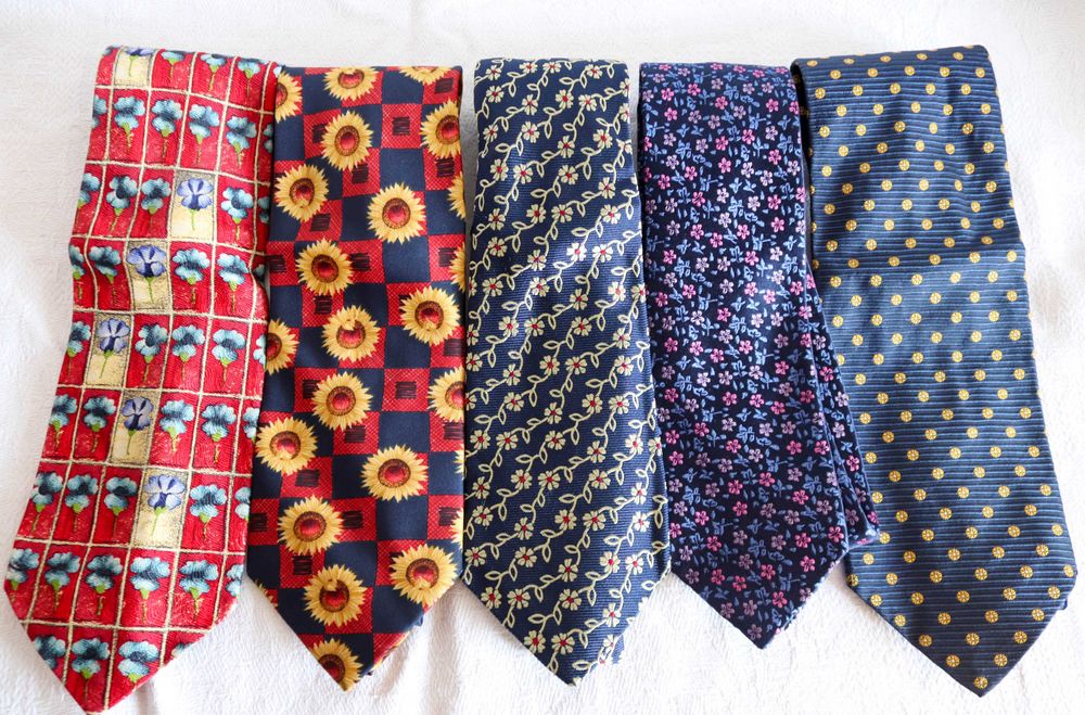 Чоловіча краватка шовкова квіткова комплект 5 шт галстук шовк