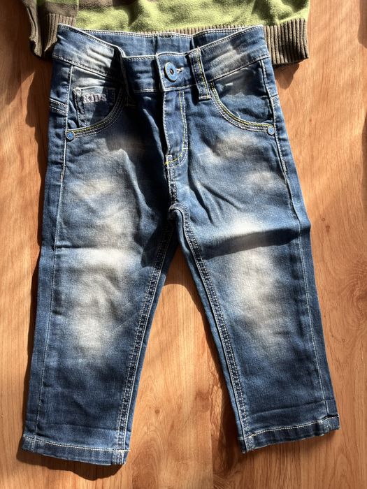Zestaw ubrań sweter bluzka spodnie 86