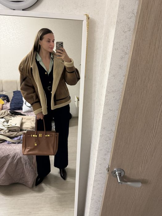 Продам теплу дублянку коричневу