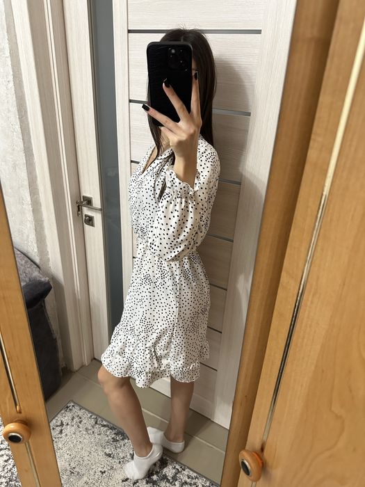 Плаття , біле в горошок , xxs-s, ідеальний стан