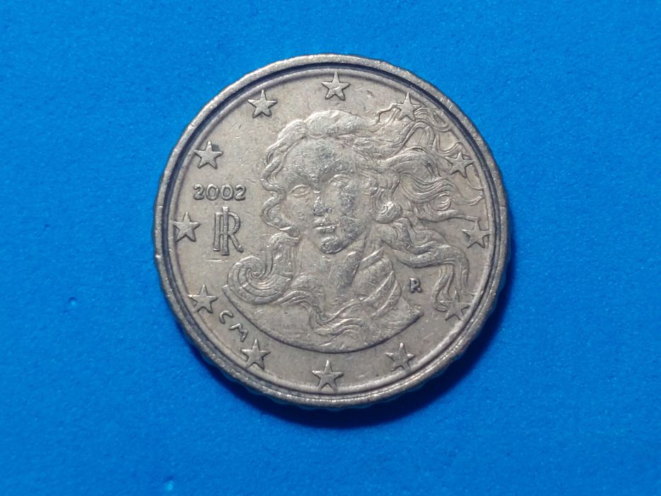 Moeda de 0,10 Cêntimos Itália com erro de cunhagem no bordo