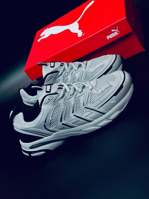Кросовки пума на летний сезон / прошитые кожей / дышащая сетка / puma мужские кроссовки на каждый день / пума удобные красовки