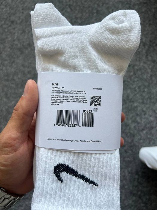 Nike Wysokie białe Skarpetky 3 pak