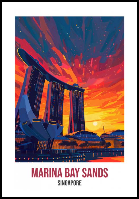 Plakat 67,5x100cm Marina Bay Sands, Singapore