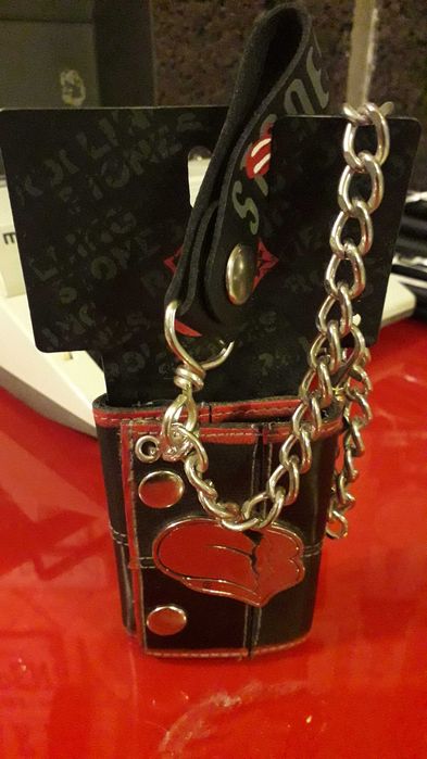 Carteira em pele sintética com corrente Rolling Stones Nova