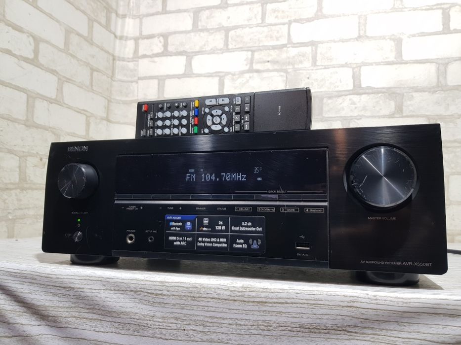 5.2 AV ресивер DENON AVR-X550BT, *5x90 Вт, HDMI, USB, Bluetooth, б/у