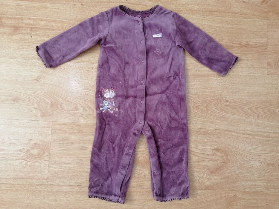 Теплый велюровый человечек чоловiчок комбинезон комбiнезон Carter's