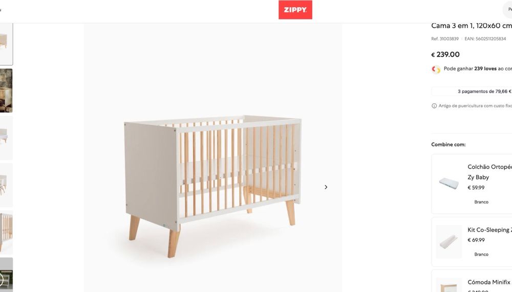Berco expansivel - Preço novo 239€