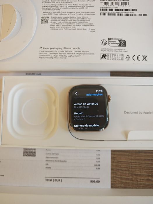 Apple Watch Serie 11 46MM Titanium Gold Cel+ GPS Semi-novo  C/Garantia Aceito Retomas