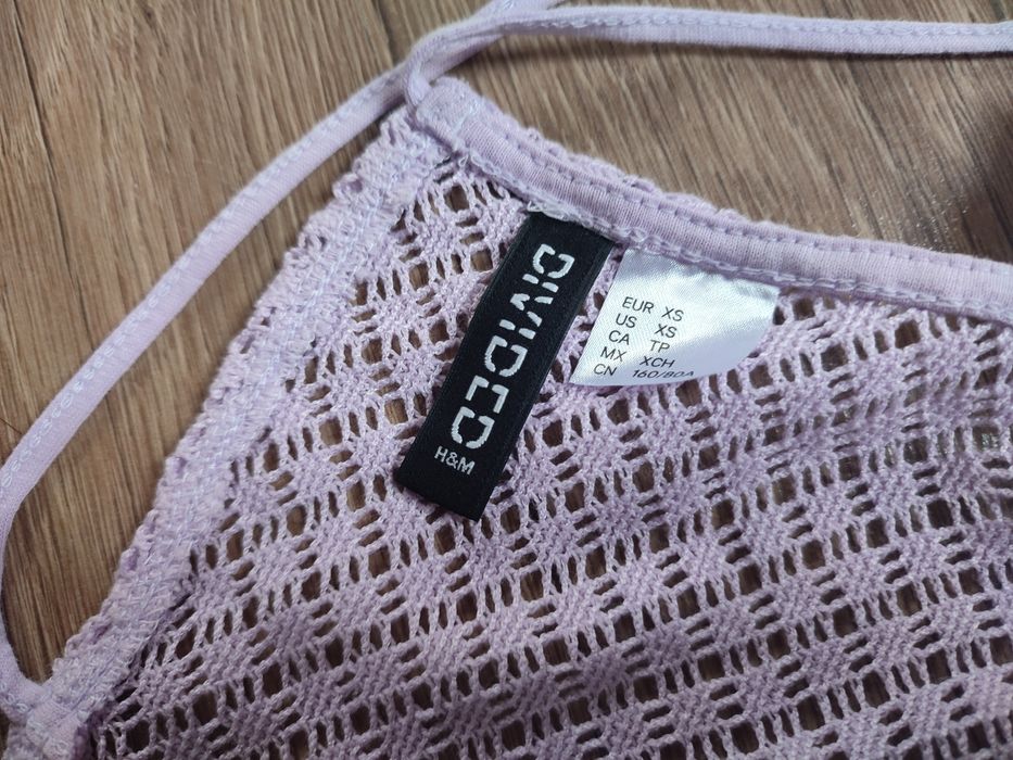 Top lila siatka rozmiar XS H&M