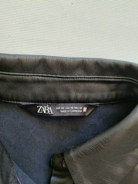 Zara кожаное платье