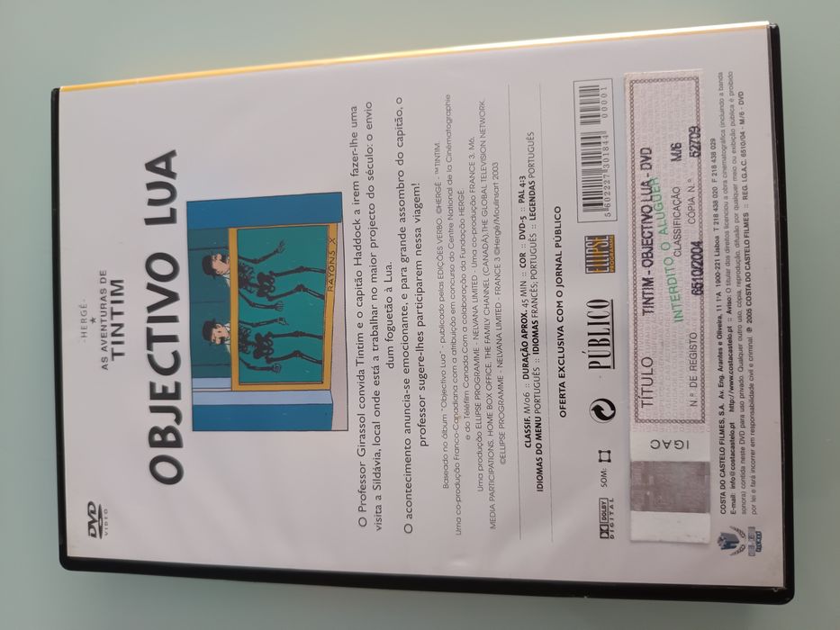 DVD Tintim objetivo lua