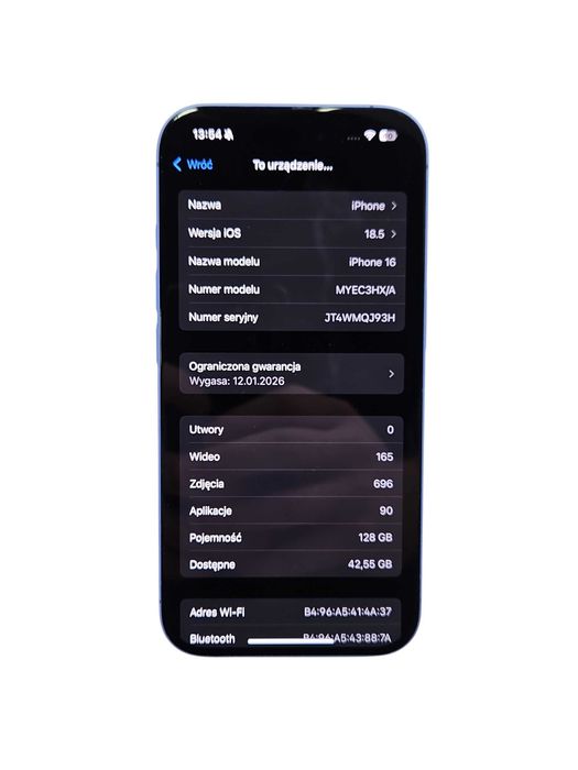 Iphone 16 128gb Niebieski Na części!