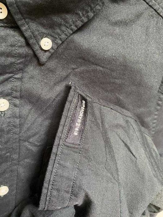 темно-зелена чоловіча сорочка, superdry, бавовна, довгий рукав