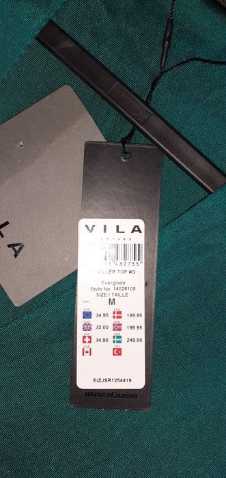 Nowa bluzka M Vila butelkowa zieleń