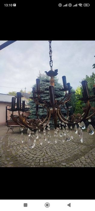 Люстра хрустальна бронза