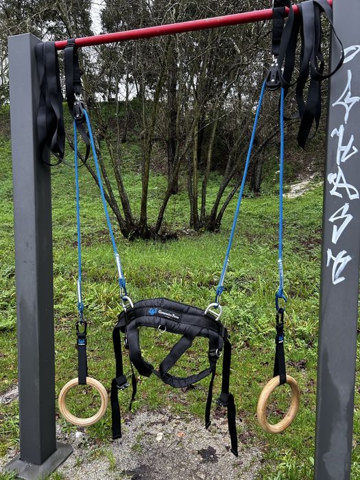 Argolas profissionais + cinto forza system (retira peso)