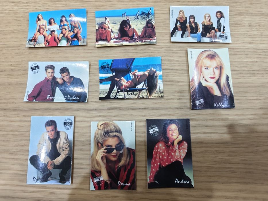 Lote Autocolantes Vintage Beverly Hills 90210 – Brindes Bollycao Anos 90 (Impecáveis!)