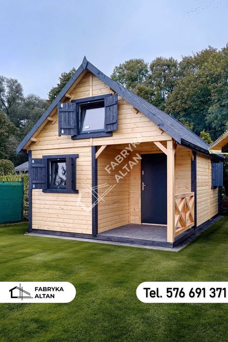 Domek drewniany, letniskowy, ogrodowy, 4x6, FOX II