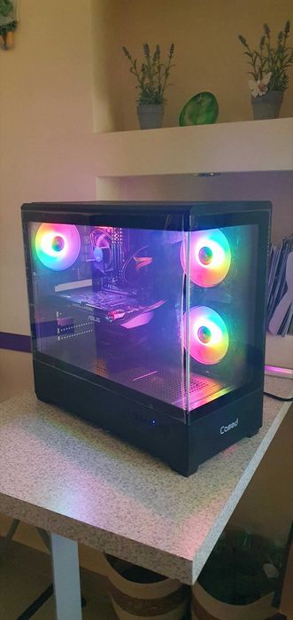 Komputer do gier i5 16Gb RX580 8GB 240NVME+HDD Win11 nowa obudowa RGB "akwarium"