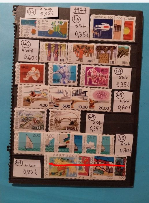 Selos Novos de Portugal -Colecções completas -1973 a 1979