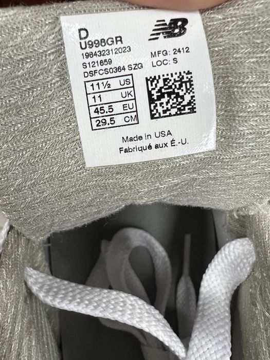 -20%Кросівки New Balance 998 made in USA 45.5