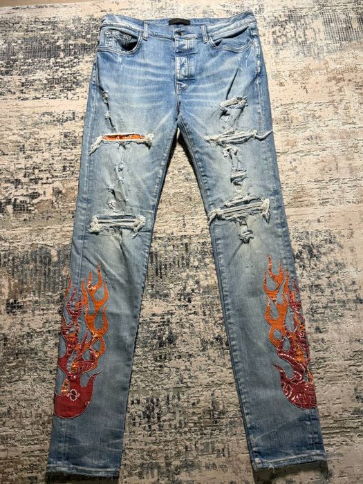 amiri flame jeans rare legit