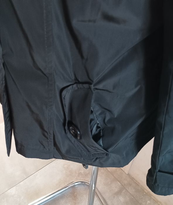 Płaszcz dwurzędowy trencz czarny rozmiar XL