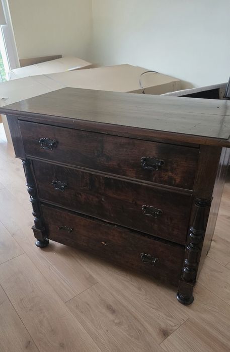 Komoda eklektyczna drewno  antyk Biedermeier