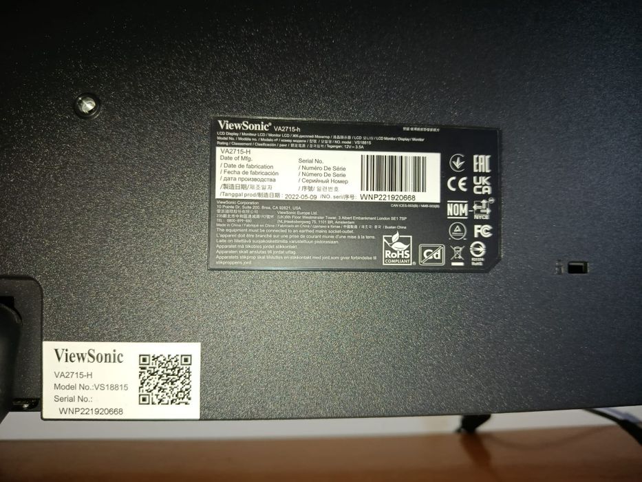 viewsonic  27"   75hz