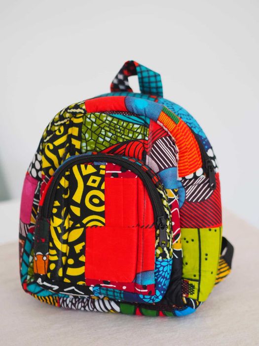 Mochilas Pequenas Capulana Moçambicana feitas à Mão