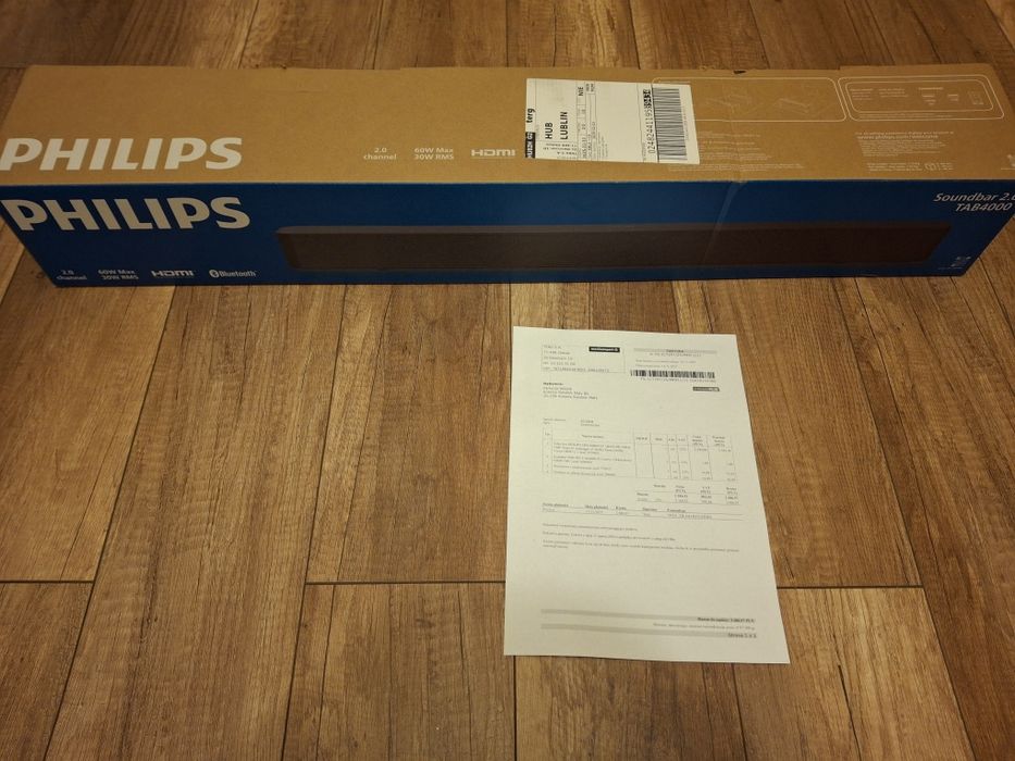 Soundbar PHILIPS TAB4000/10 Czarny 2.0-kanałowy