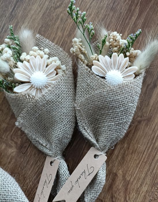 Ręcznie robione bukieciki dekoracyjne – styl boho / rustykalny
