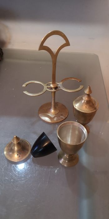 solniczka i pieprzniczka z mosiądzu