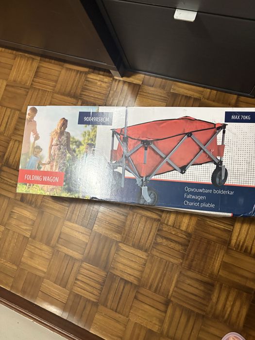 Carrinho de Praia/Campismo Dobrável (Novo na Caixa) – Suporta 70kg