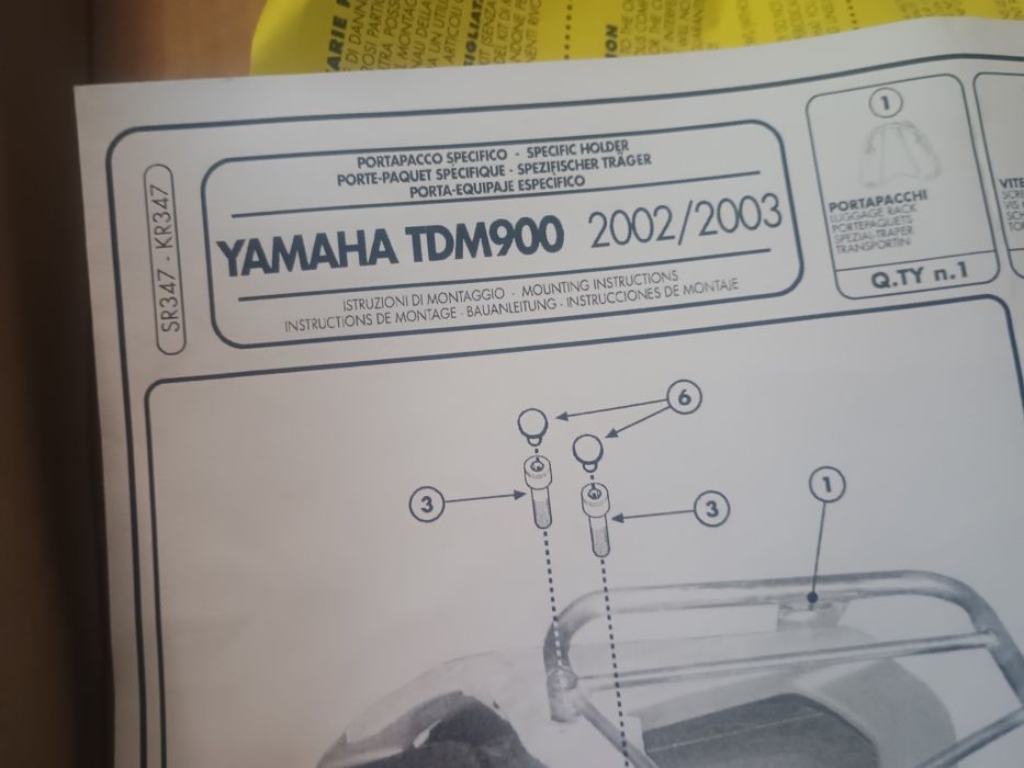 Oryginalny bagażnik pod kufer Yamaha tdm 900 kappa