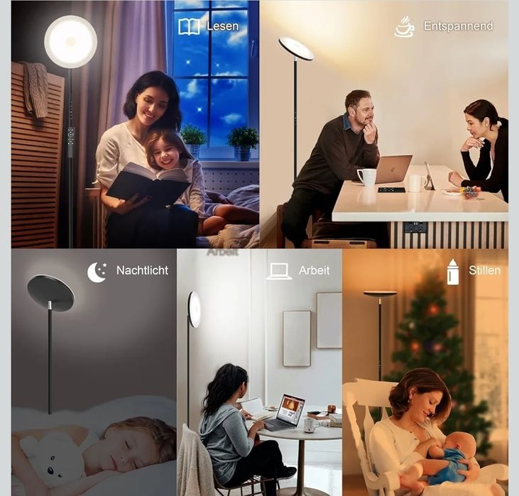 Lampa stojąca LED Ściemniana 30 W 3000 Lumenów Nowoczesna lampa W017