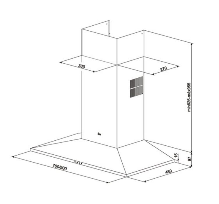 Exaustor 90cm teka perfeito estado- ja removido