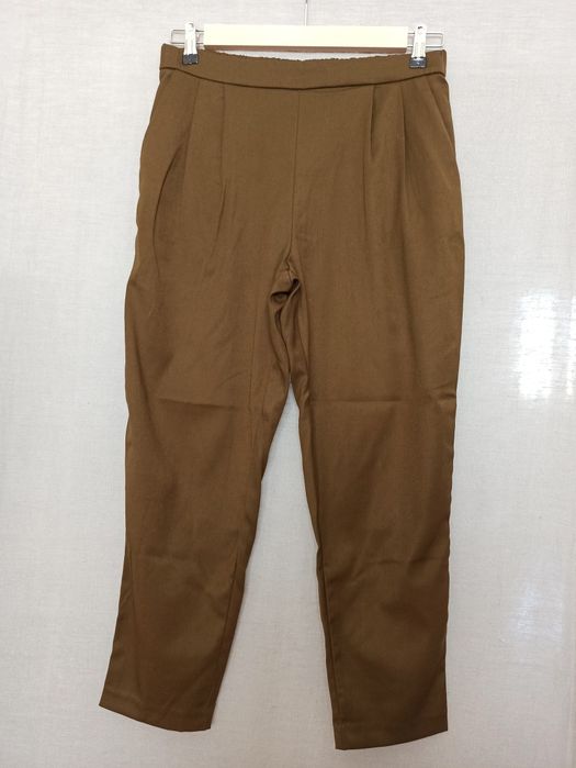 Spodnie przed kostkę chinosy H&M zielone khaki do pracy 38 M